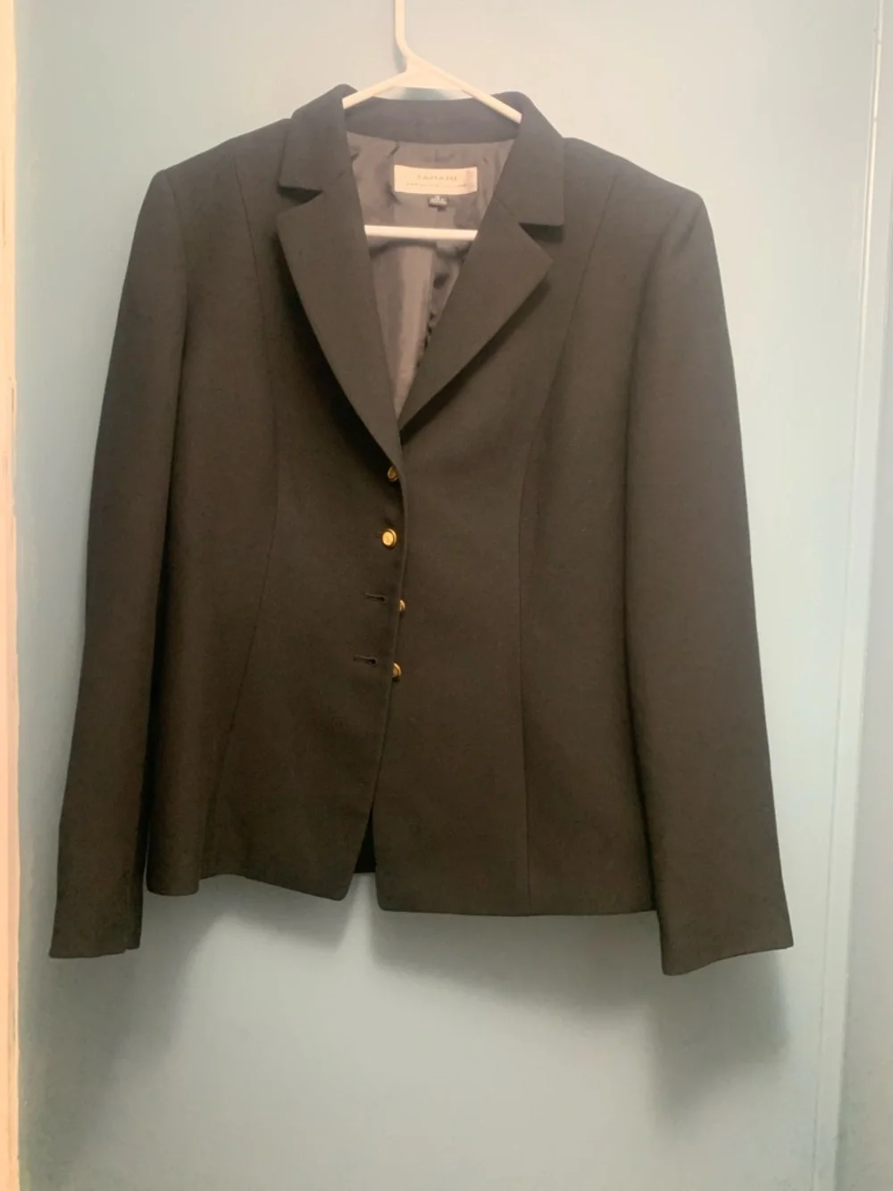 Tahari Black Tailored Notch-Lapel Blazer